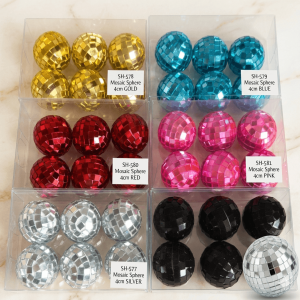 4cm Mozaik Ayna Küre Seti - Dekoratif Disko Topu (6 Renk Seçeneği)